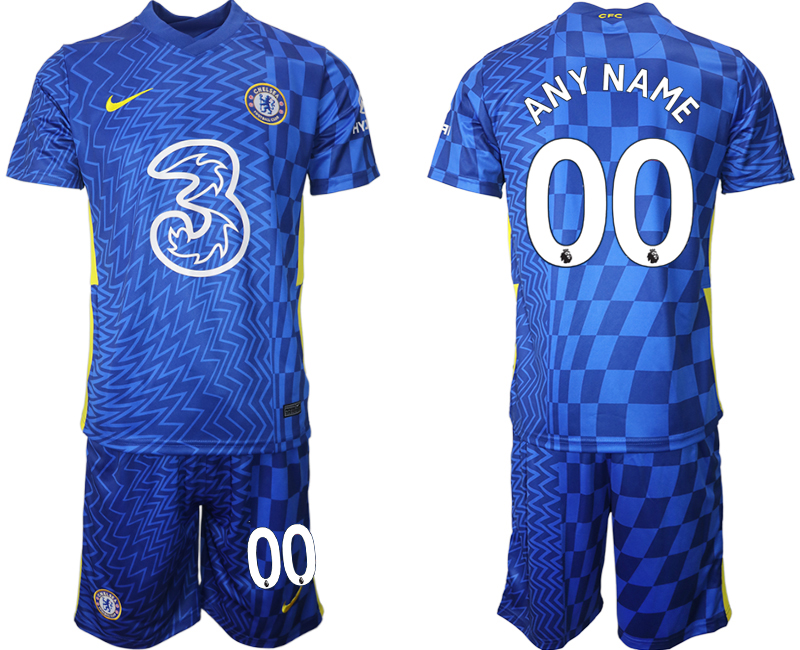 Men 2021-2022 Club Chelsea FC home blue customized Nike Soccer Jerseys->chelsea jersey->Soccer Club Jersey